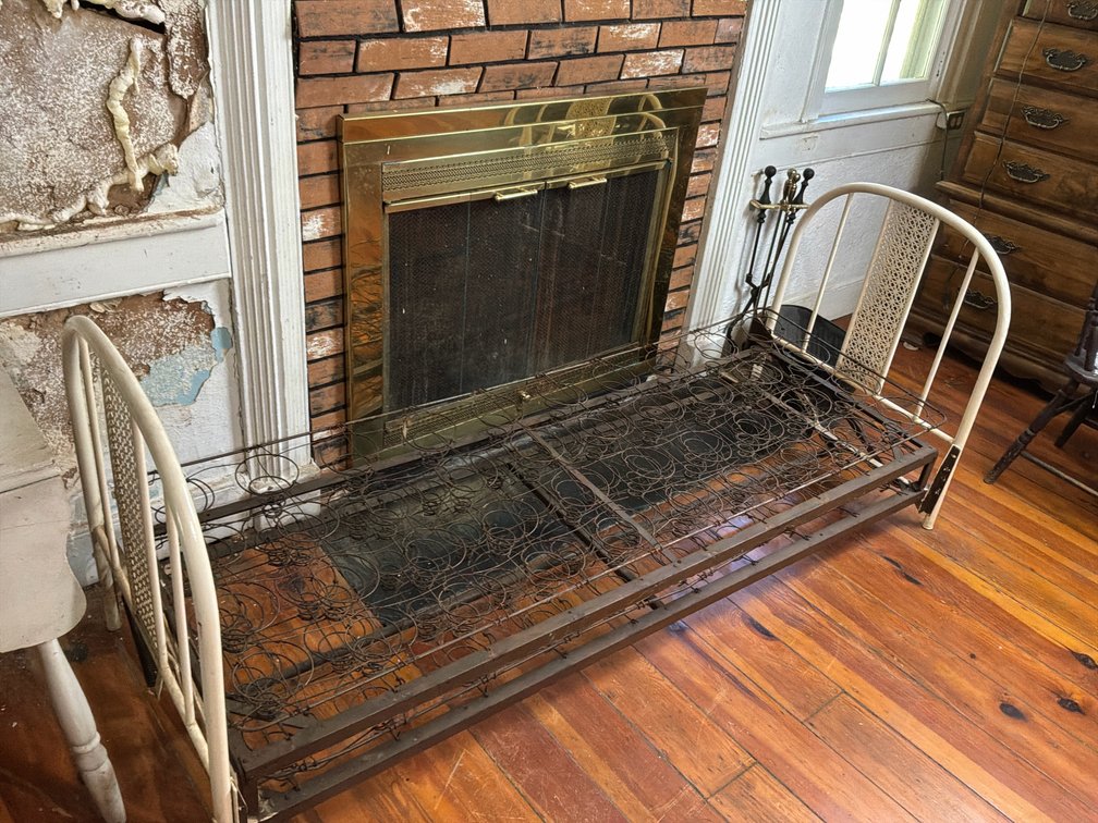Painted Metal Toddler Bed with Coil Spring Base