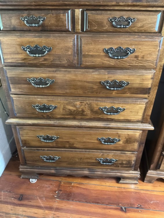 Wood Chest of Drawers with Decorative Metal Pulls