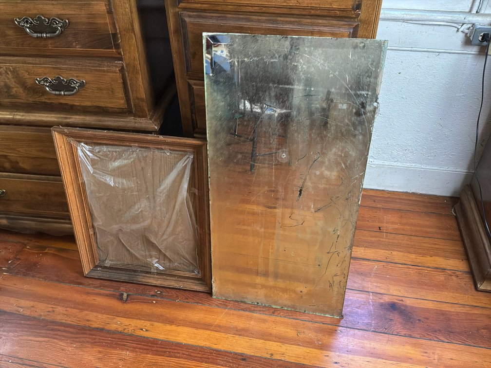 Wood Chest of Drawers with Mirror and Frame