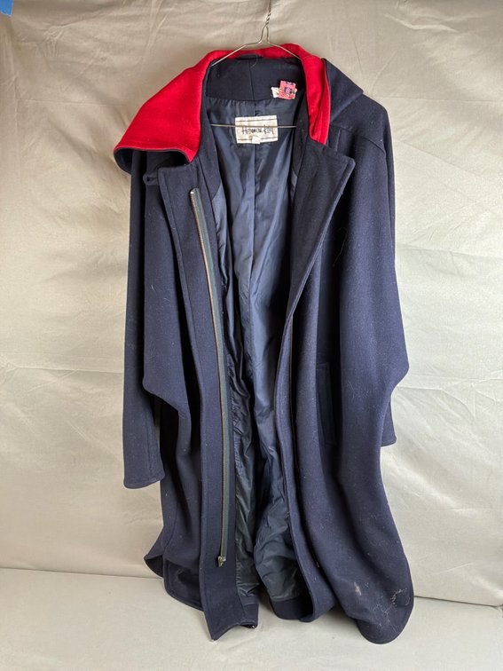 Herman Kay Navy Blue Hooded Coat, Size S