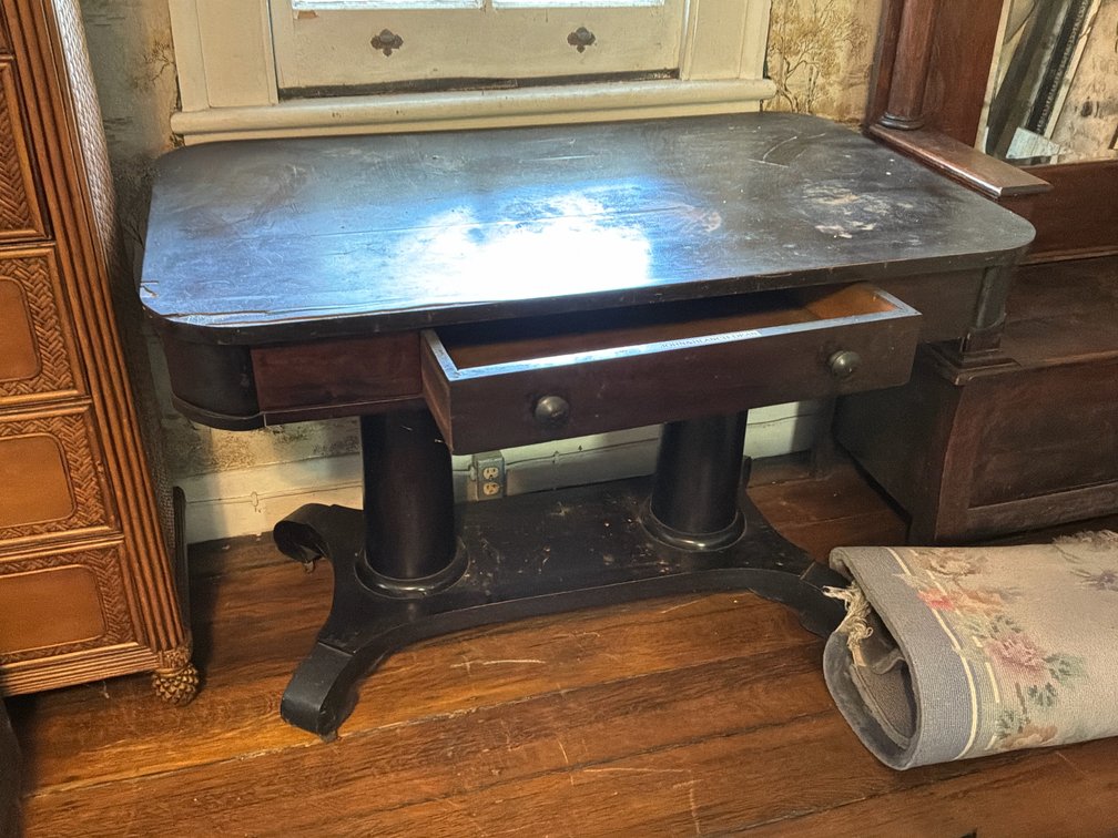 Empire Style Dark Wood Library Table