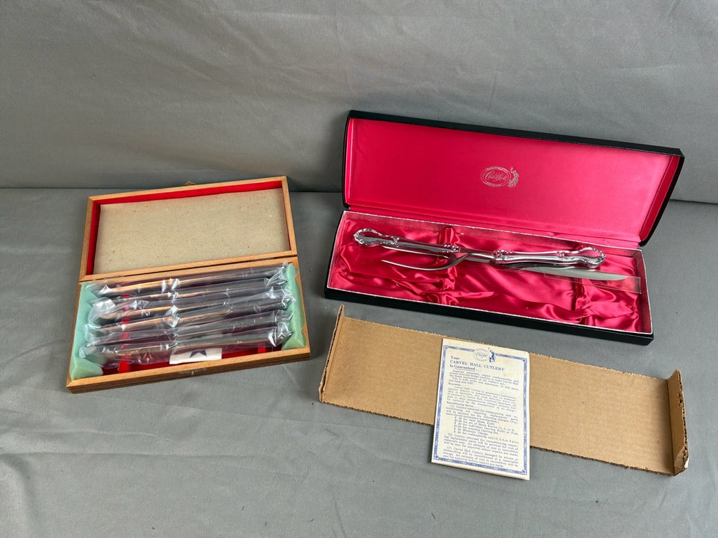 Carving Knife and Fork Set and Boxed Steak Knives