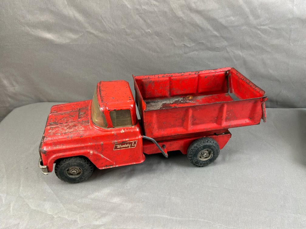 Buddy L Red Pressed Steel Toy Dump Truck