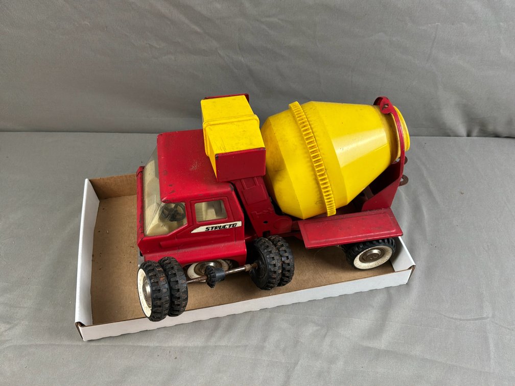 Structo Pressed Steel Toy Cement Mixer Truck