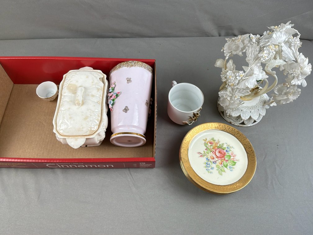 Porcelain Plates, Decorative Vase, Warming Dish, and More