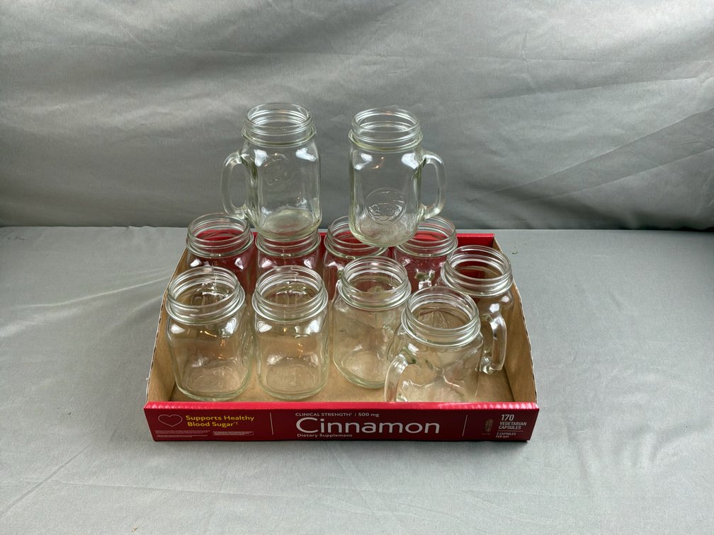 Golden Harvest Clear Glass Drinking Jar Mugs