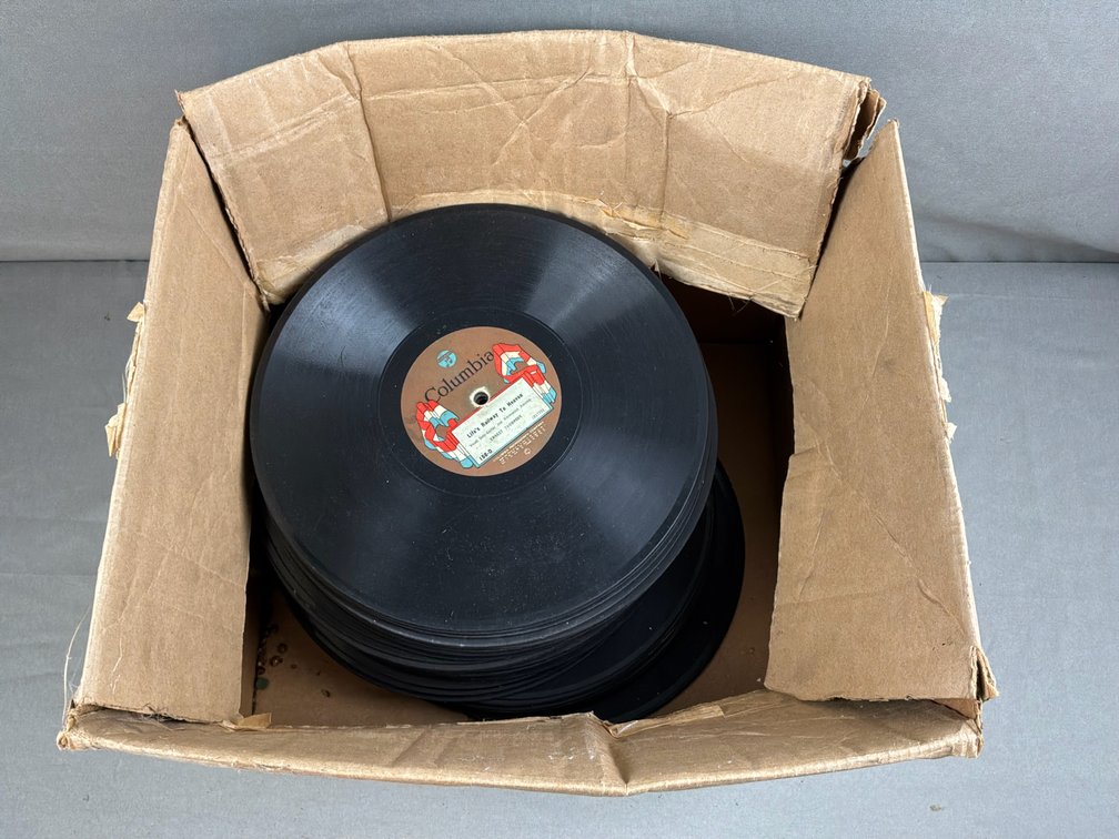 78 RPM Phonograph Records and Storage Box