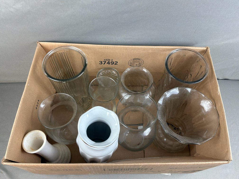 Glass Vases, Ceramic Vases, and Glassware