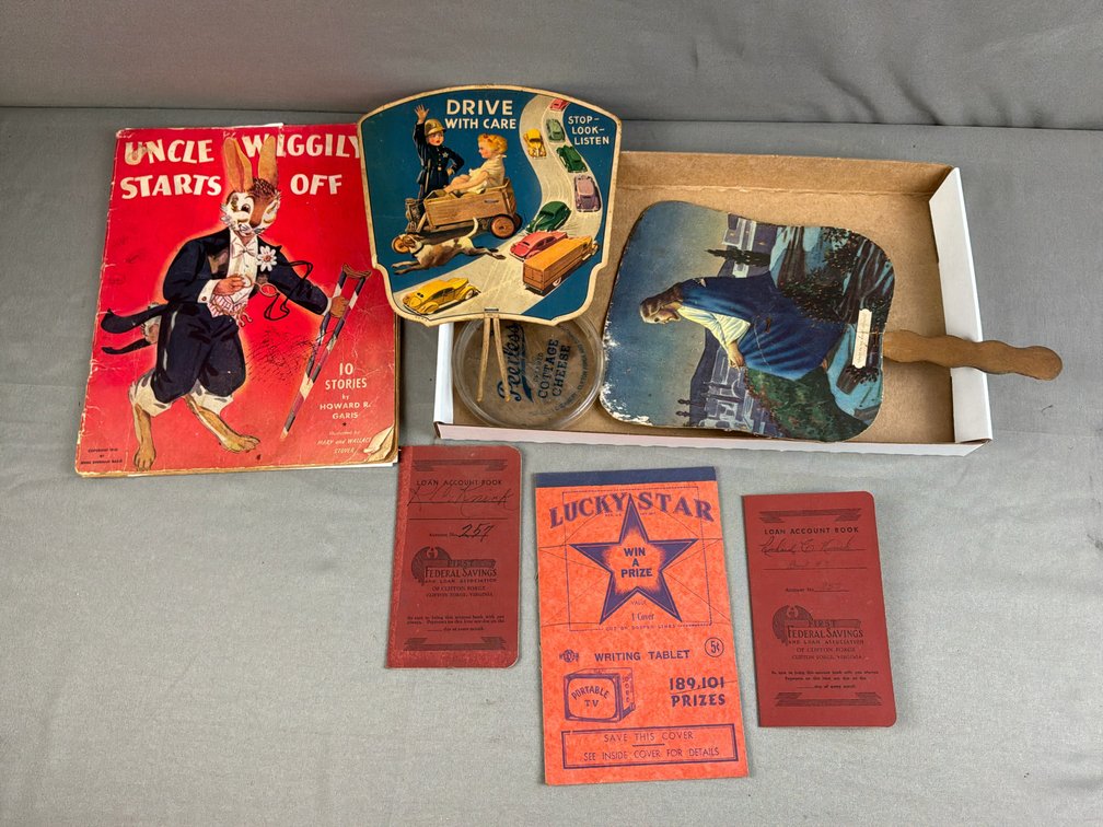Uncle Wiggily Book, Advertising Hand Fans, and Ephemera