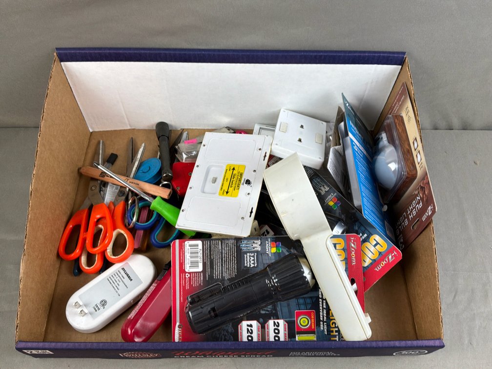 Flashlights, Night Lights, Scissors, Hand Tools, and More