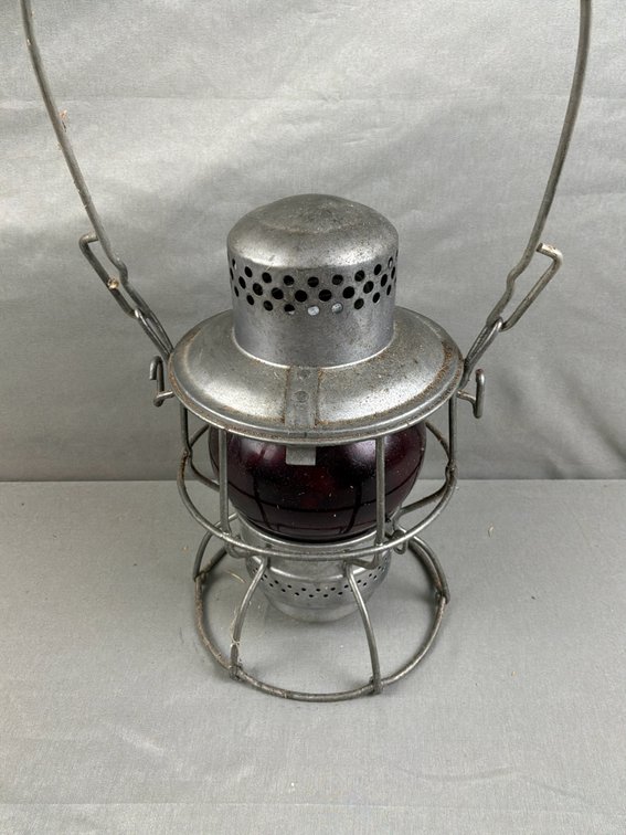 Adlake 300 Railroad Lantern with Red Glass Globe