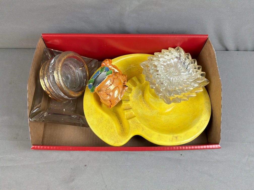 Glass and Ceramic Ashtrays, Coasters, and Dishes