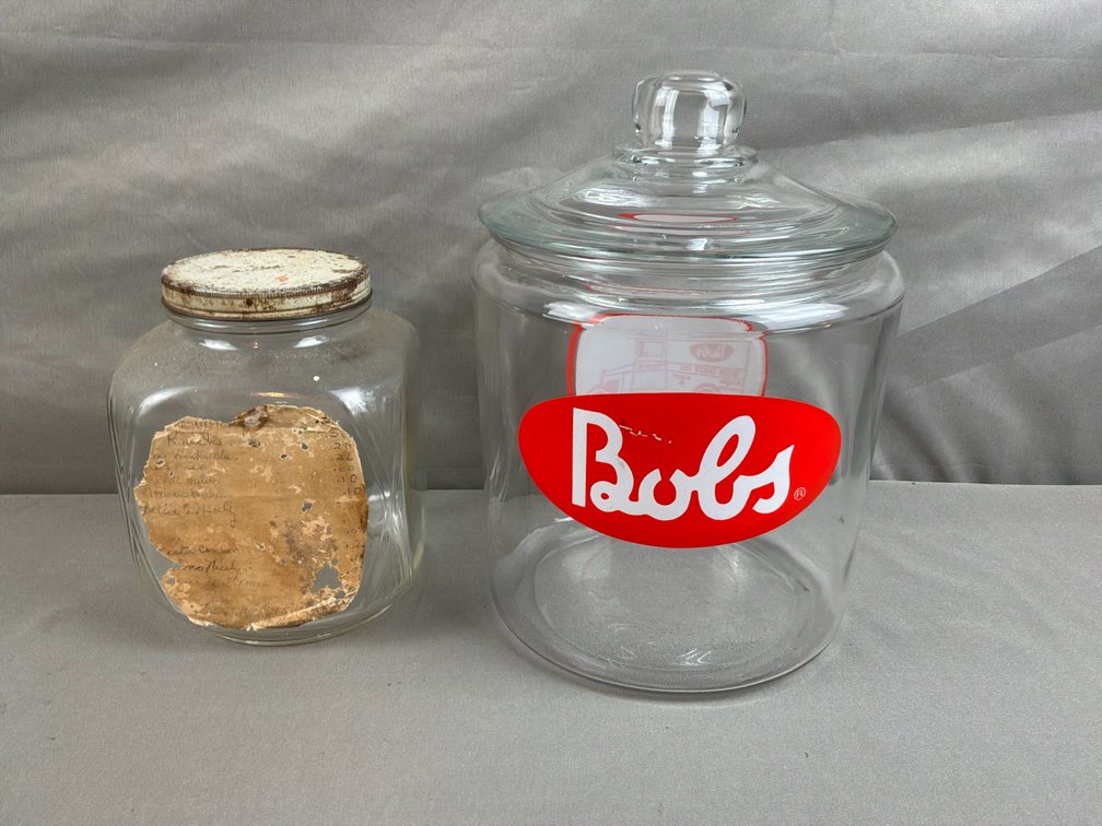Clear Glass Jars with Glass and Metal Lids