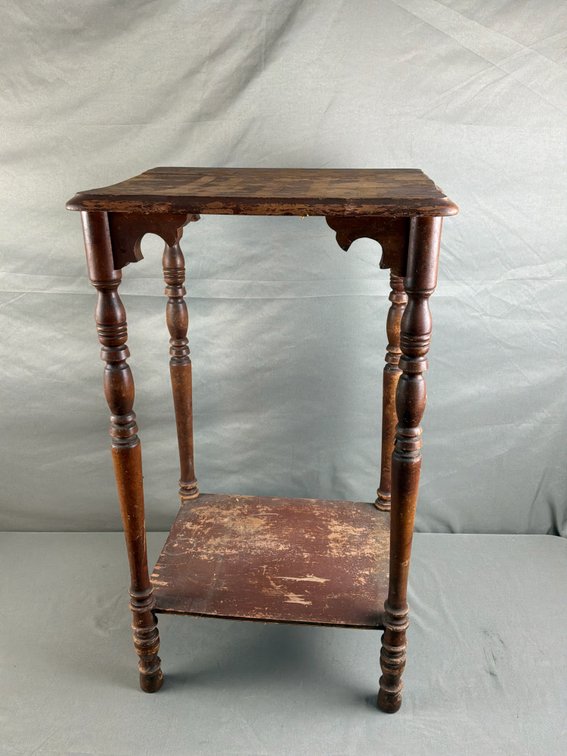 Wooden Two-Tier Plant Stand with Turned Legs