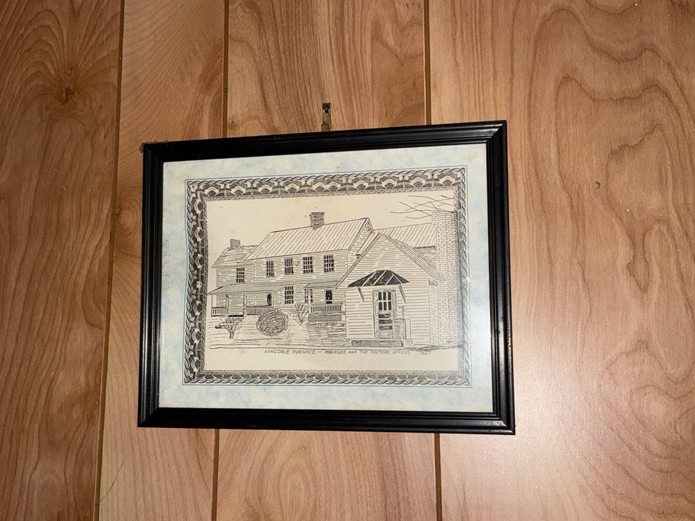 Framed Sketch of Longdale Furnace Offices