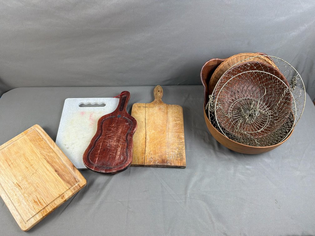 Cutting Boards, Wooden Bowls, and Baskets