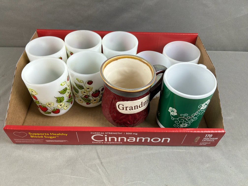 Milk Glass Mugs, Ceramic Mugs, and More