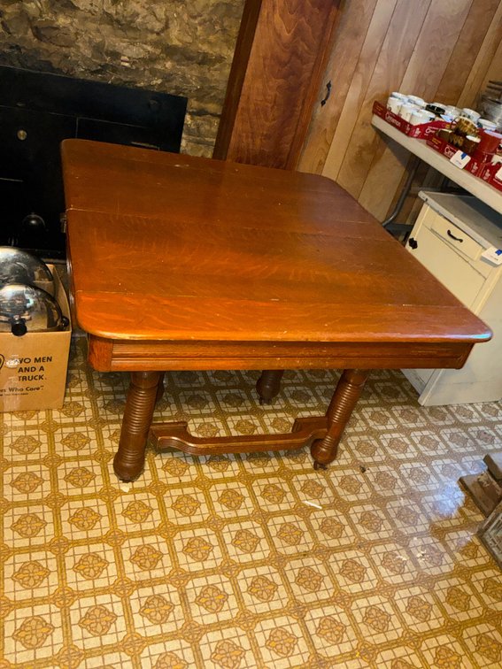 Wood Extension Dining Table with Turned Legs and Leaves
