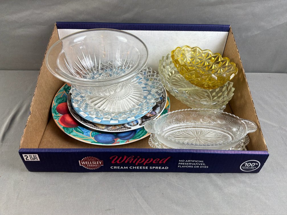 Pressed Glass Tableware and Decorative Ceramic Plates