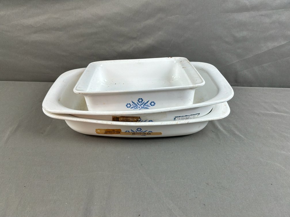 Corning Ware Blue Cornflower Pyroceram Baking Dishes