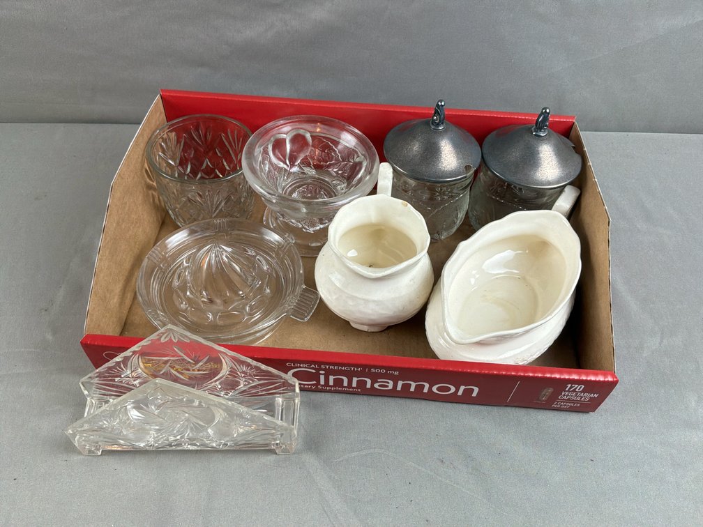 Glass Condiment Jars, Ceramic Tableware, and More