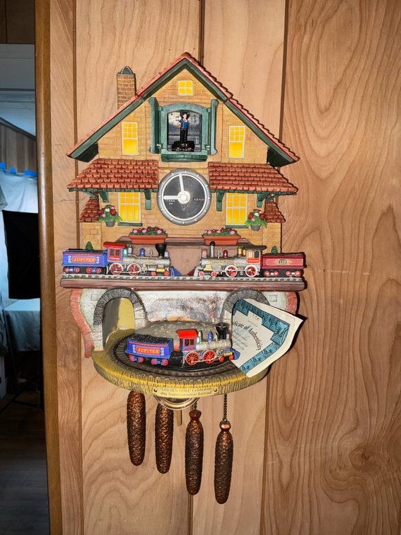 The Bradford Exchange Golden Spike Train Cuckoo Clock