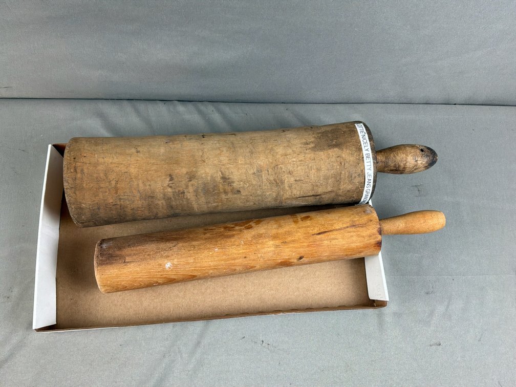 Turned Wood Rolling Pins with Integral Handles