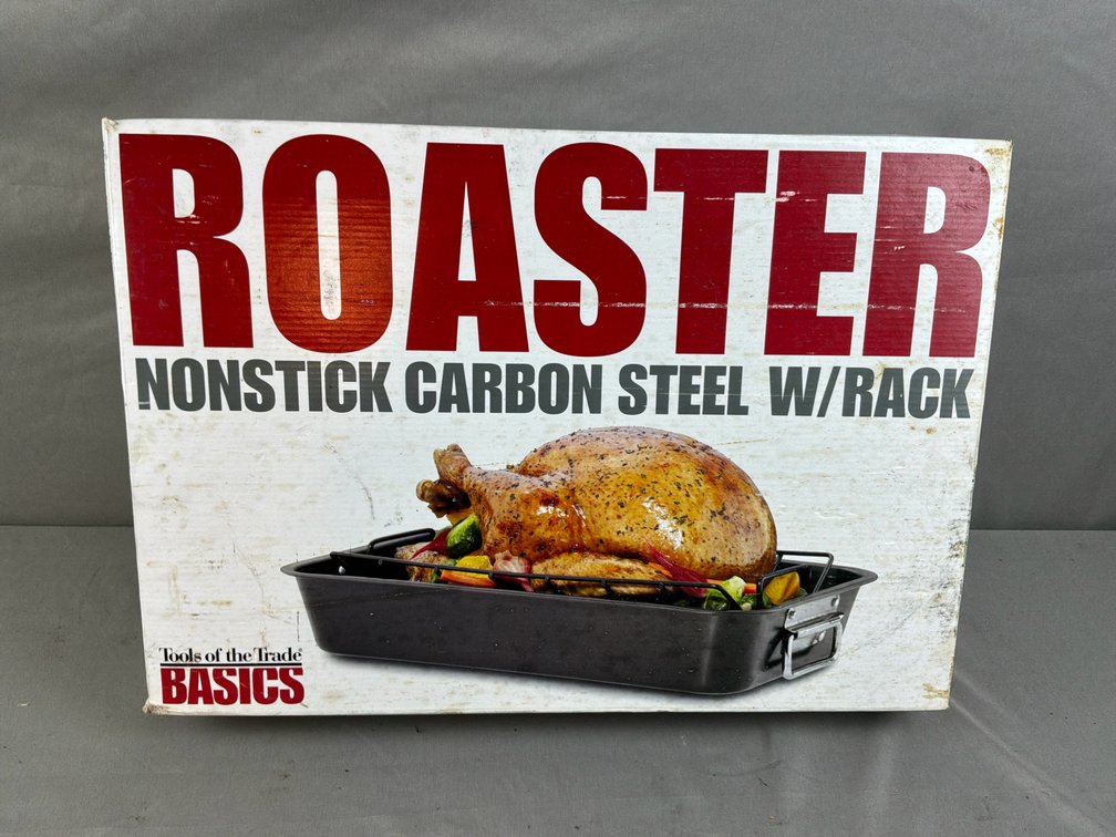 Tools of the Trade Basics Nonstick Carbon Steel Roaster with Rack