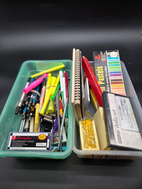 Italic Pen Set, Oil Pastels, and Office Supplies