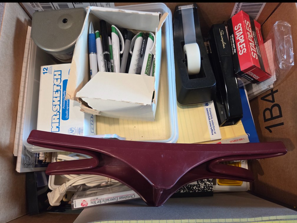 Desktop Stapler, Organizer Tray, and Office Supplies