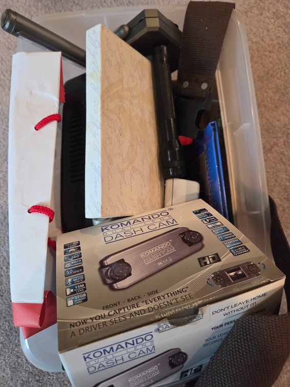 Dash Cam, Photo Printer Dock, and Electronics