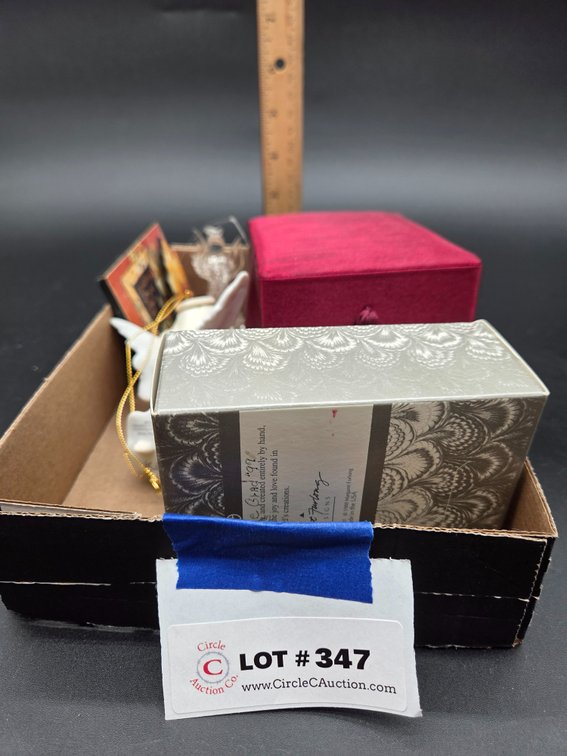 Porcelain and Glass Angel Ornaments, Decorative Boxes, and More