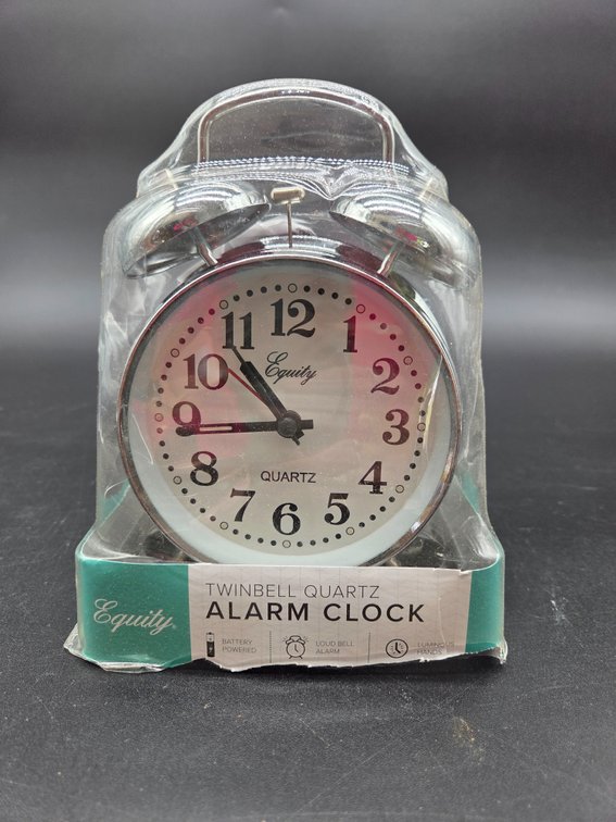 Equity Chrome Twin Bell Quartz Alarm Clock
