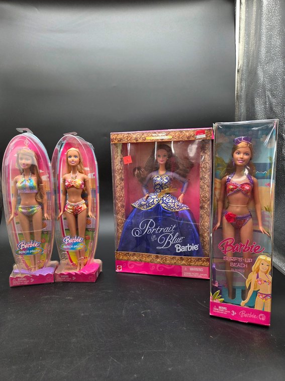 Mattel Barbie Beach Party and Portrait in Blue Dolls