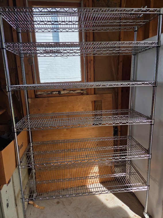 Six-Tier Chrome Wire Shelving Unit on Casters