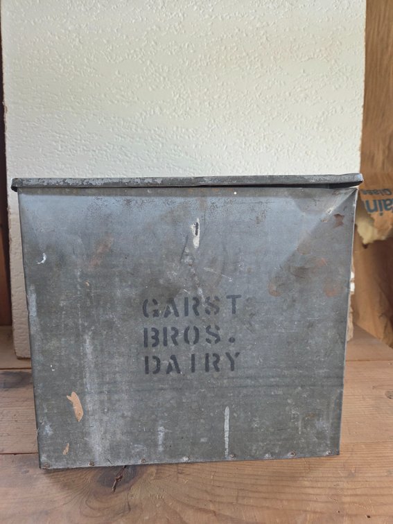 Garst Bros. Dairy Galvanized Metal Milk Box