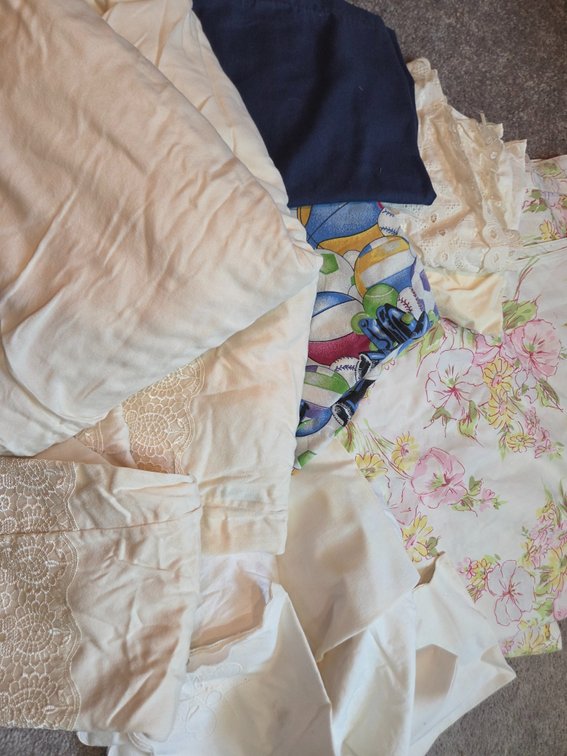 Lace-Trimmed Bed Linens, Printed Textiles, and More