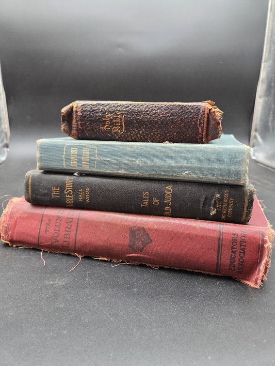 The Volume Library, The Bible Story, and Baptist Hymnal