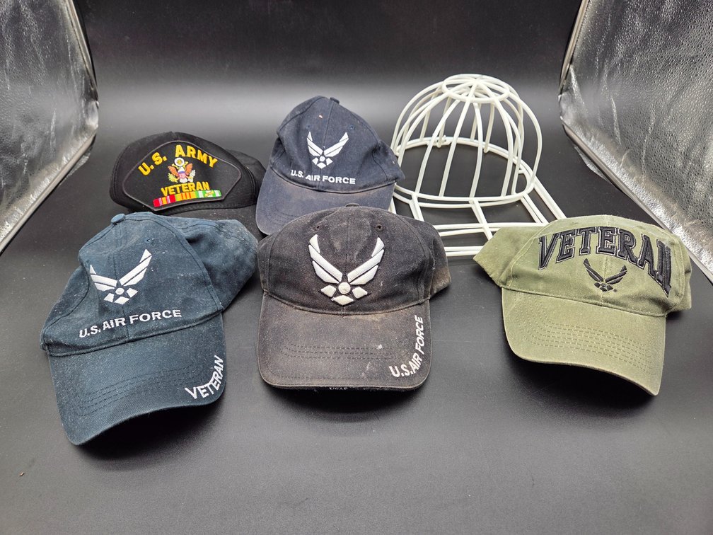 U.S. Military Veteran Baseball Caps and Cap Washing Cage