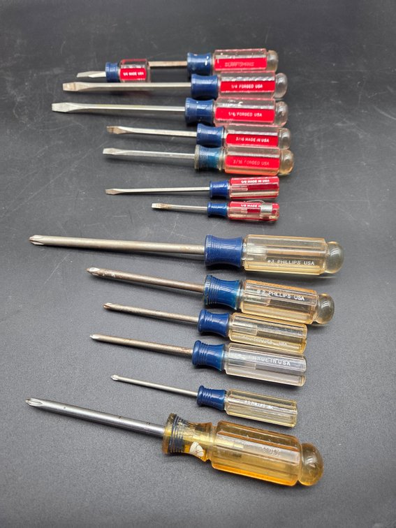 Slotted and Phillips Screwdrivers with Acetate Handles