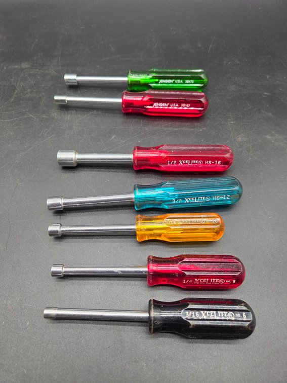 Steel Nut Drivers with Fluted Plastic Handles