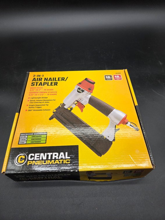Central Pneumatic 64269 18 Ga. 2-in-1 Air Nailer/Stapler