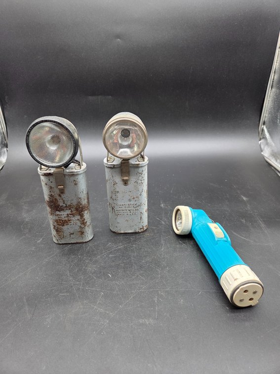 Metal Utility Lanterns and Plastic Right-Angle Flashlight