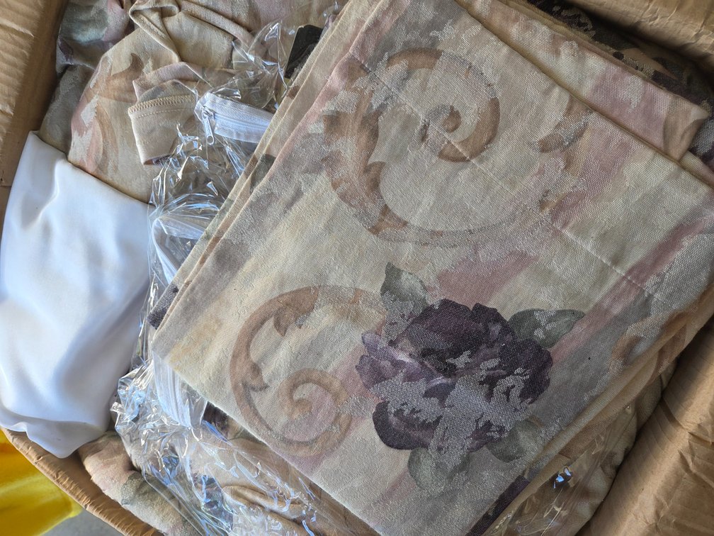 Floral Pattern Comforter, Curtains, and Bed Skirt