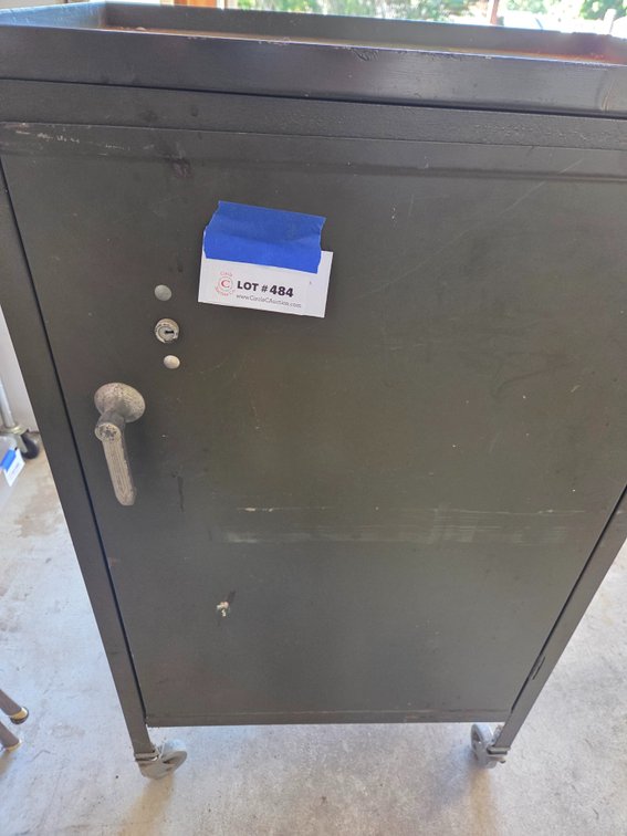 Rolling Metal Single-Door Utility Cabinet