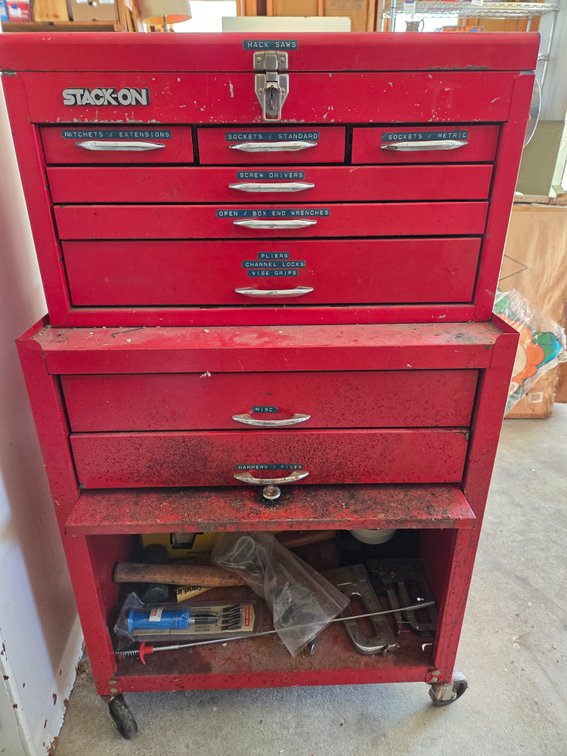 Rolling Tool Chest Combo, Hand Tools, and Hardware