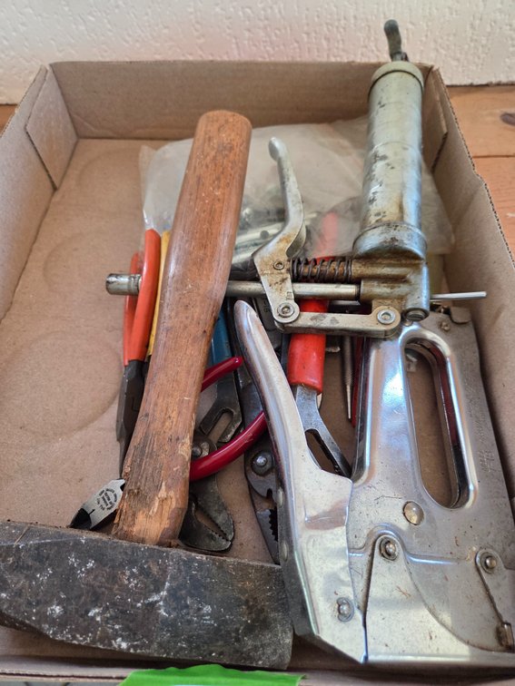 Staple Gun, Grease Gun, Hammer, Pliers, and More