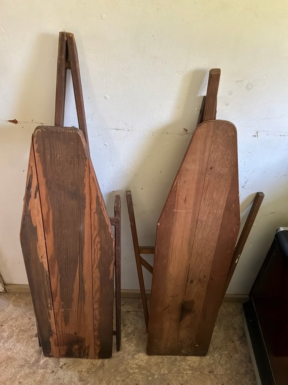 Wooden Folding Ironing Boards with Collapsible Frames