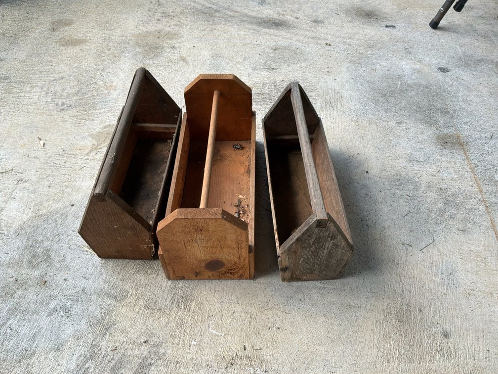 Wooden Tool Caddies, Totes, and Storage Trough