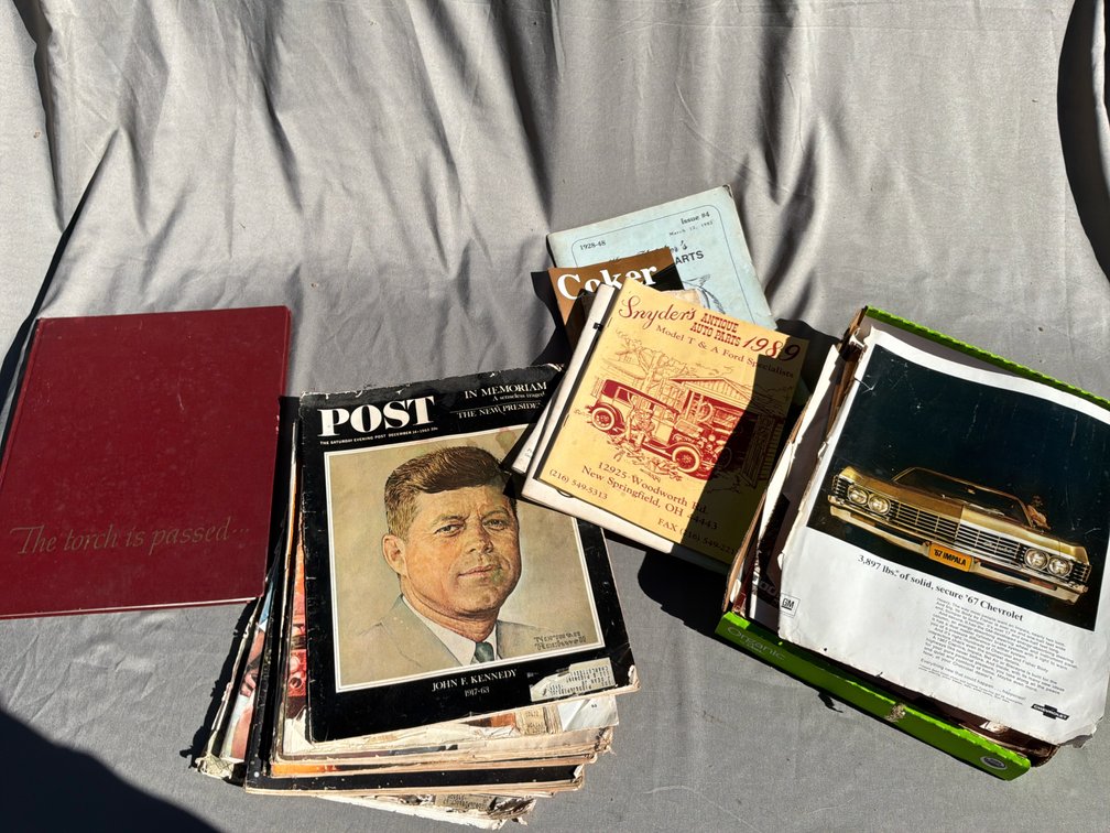 Saturday Evening Post Magazines, Auto Catalogs, and JFK Book